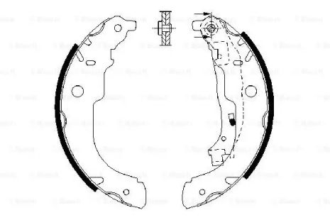 Комплект гальмівних колодок PSA C3/DS3/207/208 \\R \\1,0-1,6 \\06, CITROËN C3, BOSCH (0986487721)