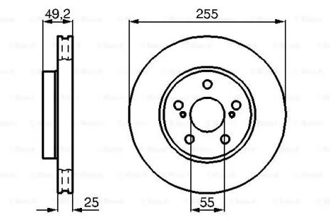 Диск гальмівний TOYOTA PRIUS, BOSCH (0986478584)