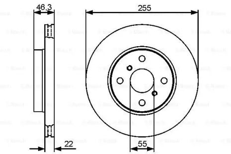 Диск гальмівний TOYOTA YARIS, BOSCH (0986479430)