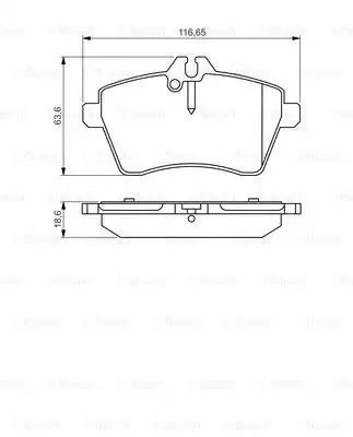 Комплект гальмівних колодок, дискове гальмо MERCEDES-BENZ B-CLASS, BOSCH (0986495273)