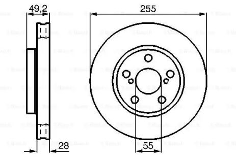 Диск гальмівний TOYOTA CARINA, BOSCH (0986478858)