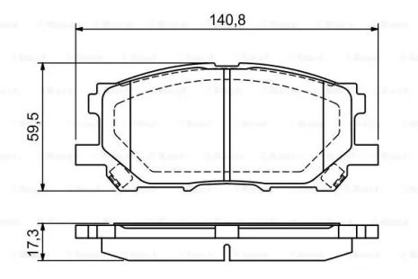 Комплект тормозных колодок, дисковый тормоз TOYOTA HIGHLANDER, LEXUS RX, BOSCH (0986494218)