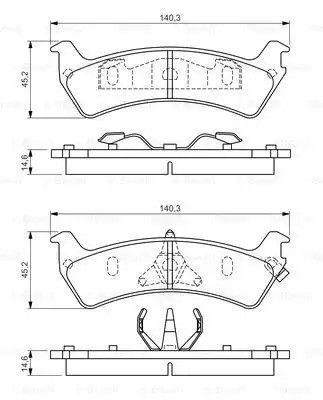 Комплект гальмівних колодок, дискове гальмо FORD AUSTRALIA, FORD USA, BOSCH (0986424655)