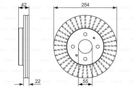 Диск гальмівний SUBARU JUSTY, DAIHATSU MATERIA, BOSCH (0986479685)