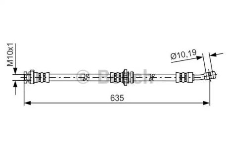 Шланг тормозной NISSAN QASHQAI, BOSCH (1987481433)