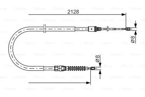 Трос ручного гальма PEUGEOT 308, BOSCH (1987482324)
