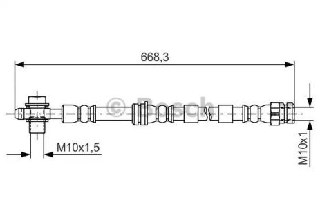 Шланг гальмівний CUPRA LEON, SKODA KAROQ, BOSCH (1987481693)