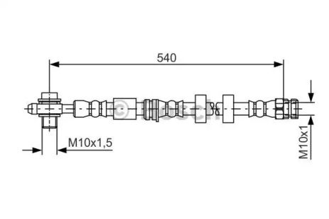 Шланг гальмівний SKODA FABIA, AUDI A1, BOSCH (1987481566)