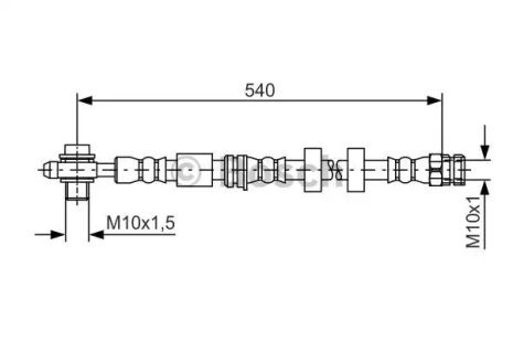 Шланг тормозной SKODA FABIA, AUDI A1, BOSCH (1987481566)