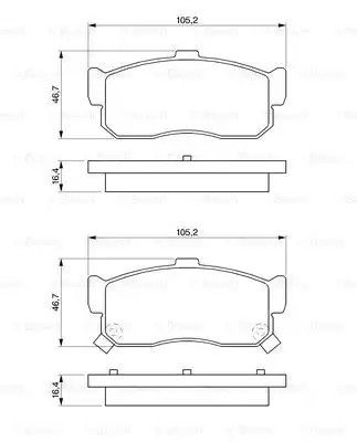 Комплект тормозных колодок, дисковый тормоз NISSAN CEFIRO, BOSCH (0986461144)