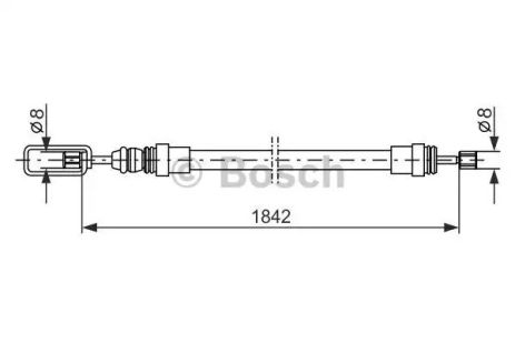 Трос ручного тормоза PEUGEOT 405, BOSCH (1987477422)