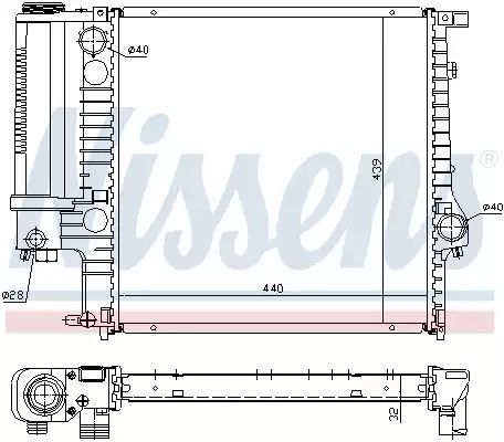 Радиатор охлаждения двигателя BMW Z3, NISSENS (60623A)