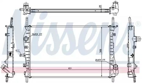Радіатор охолодження двигуна FORD MONDEO, NISSENS (62023A)