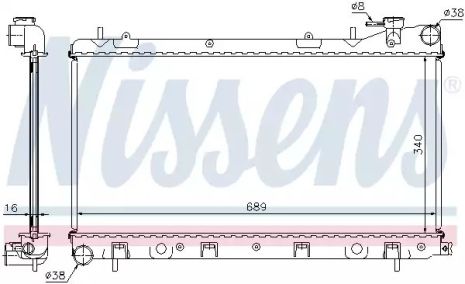 Радіатор охолодження двигуна SUBARU IMPREZA, NISSENS (67704A)