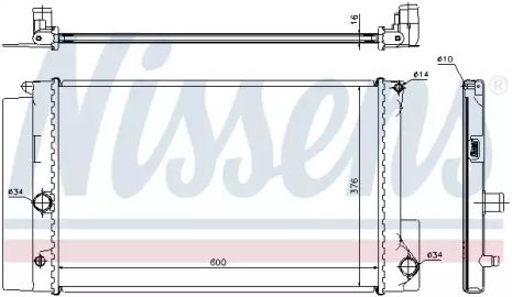 Радиатор охлаждения двигателя TOYOTA COROLLA, NISSENS (64692)
