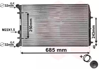 Радиатор охлаждения двигателя SEAT CORDOBA, VW POLO, Van Wezel (76002010)