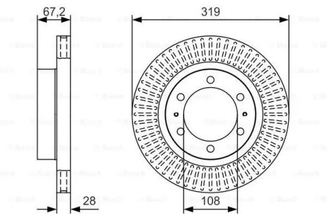 Диск тормозной TOYOTA HILUX, BOSCH (0986479T80)