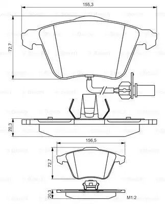 Комплект гальмівних колодок, дискове гальмо SEAT EXEO, AUDI A6, BOSCH (0986495272)