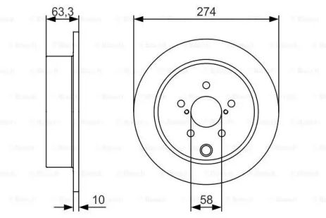 Диск гальмівний SUBARU IMPREZA, BOSCH (0986479634)