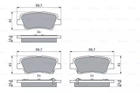 Комплект гальмівних колодок, дискове гальмо SSANGYONG XLV, KIA RIO, BOSCH (0986494557)