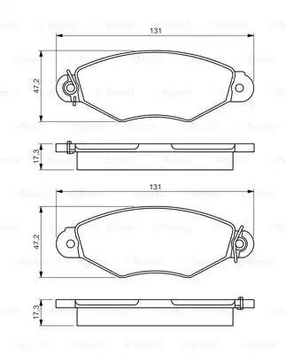 Комплект тормозных колодок, дисковый тормоз NISSAN KUBISTAR, RENAULT KANGOO, BOSCH (0986495235)