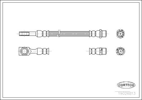 Шланг тормозной VAUXHALL ASTRA, OPEL ASTRA, CORTECO (19026813)