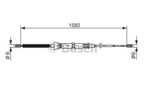 Трос ручного гальма SEAT CORDOBA, SKODA FABIA, BOSCH (1987477806)