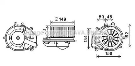 Вентилятор салону SKODA SUPERB, VW PASSAT, AVA COOLING (VN8353)