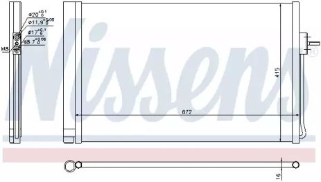 Радиатор, конденсор кондиционера CHEVROLET VOLT, OPEL AMPERA, NISSENS (940364)