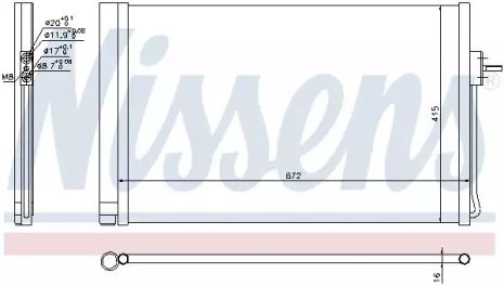 Радіатор, конденсор кондиціонера CHEVROLET VOLT, OPEL AMPERA, NISSENS (940364)