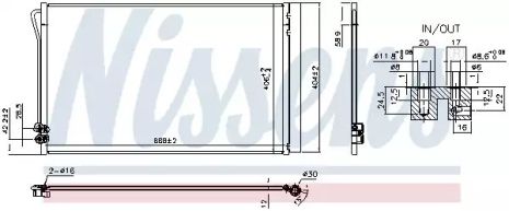 Радиатор, конденсор кондиционера MERCEDES-BENZ SPRINTER, NISSENS (941054)