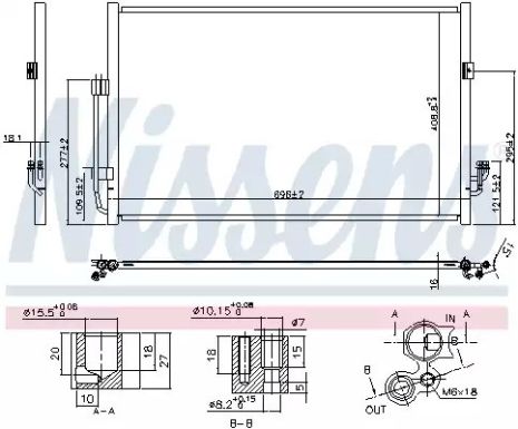 Радіатор, конденсор кондиціонера NISSAN TEANA, NISSENS (940556)