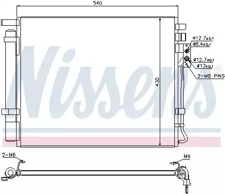 Радіатор, конденсор кондиціонера KIA SORENTO, NISSENS (940272)
