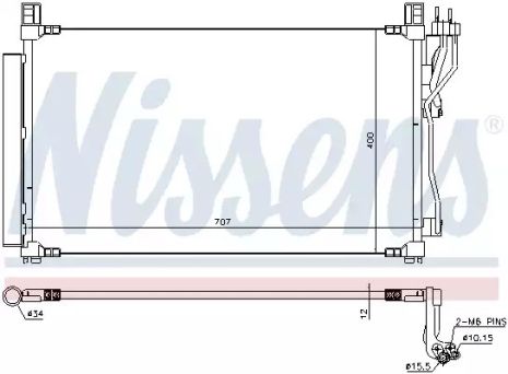 Радіатор, конденсор кондиціонера HYUNDAI SONATA, NISSENS (940606)