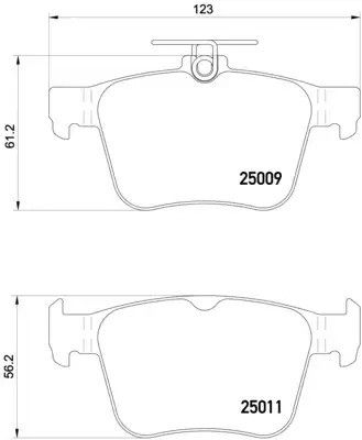 Комплект гальмівних колодок, дискове гальмо SKODA KODIAQ, SEAT TARRACO, BREMBO (P85124)