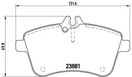 Комплект тормозных колодок, дисковый тормоз MERCEDES-BENZ B-CLASS, BREMBO (P50057)