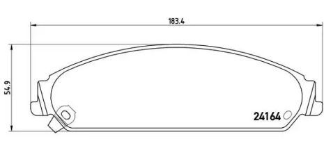 Комплект гальмівних колодок, дискове гальмо CHRYSLER 300C, LANCIA THEMA, BREMBO (P11017)