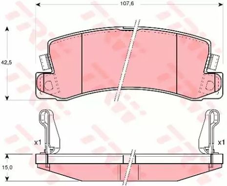 Комплект гальмівних колодок, дискове гальмо LEXUS ES, TOYOTA HARRIER, TRW (GDB3164)