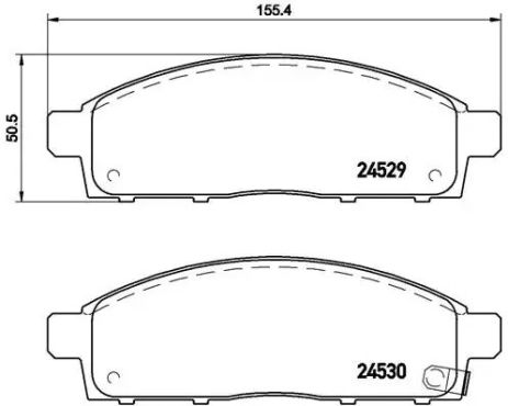 Комплект гальмівних колодок, дискове гальмо FIAT FULLBACK, MITSUBISHI L, BREMBO (P54038)