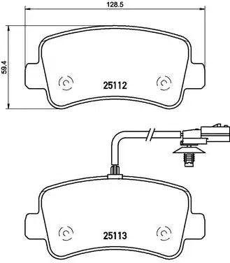 Комплект гальмівних колодок, дискове гальмо NISSAN NV400, OPEL MOVANO, BREMBO (P68063)