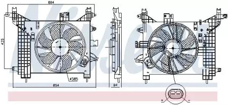Вентилятор охолодження двигуна RENAULT DUSTER, DACIA DUSTER, NISSENS (85891)