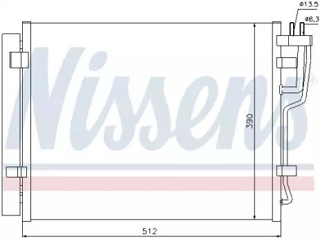 Радіатор, конденсор кондиціонера HYUNDAI i30, KIA CEE'D, NISSENS (940007)