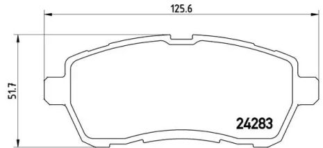 Комплект гальмівних колодок, дискове гальмо FORD AUSTRALIA, BREMBO (P24072)