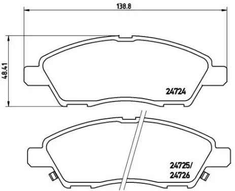 Комплект тормозных колодок, дисковый тормоз DONGFENG (DFAC), NISSAN VERSA, BREMBO (P56070)