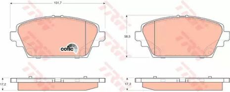 Комплект гальмівних колодок, дискове гальмо NISSAN PRIMERA, TRW (GDB3227)