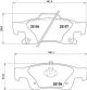 Комплект гальмівних колодок, дискове гальмо DODGE DURANGO, JEEP GRAND, BREMBO (P37016)