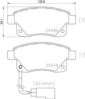 Комплект гальмівних колодок, дискове гальмо FORD AUSTRALIA, BREMBO (P24066)