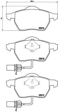 Комплект гальмівних колодок, дискове гальмо SEAT EXEO, SKODA SUPERB, BREMBO (P85085)