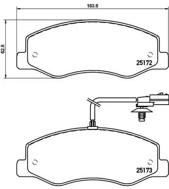 Комплект гальмівних колодок, дискове гальмо NISSAN NV400, OPEL MOVANO, BREMBO (P68061)