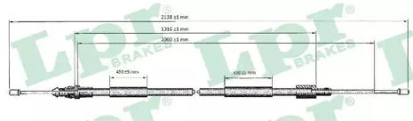 Трос ручного тормоза CITROËN C4, PEUGEOT 307, LPR (C0621B)